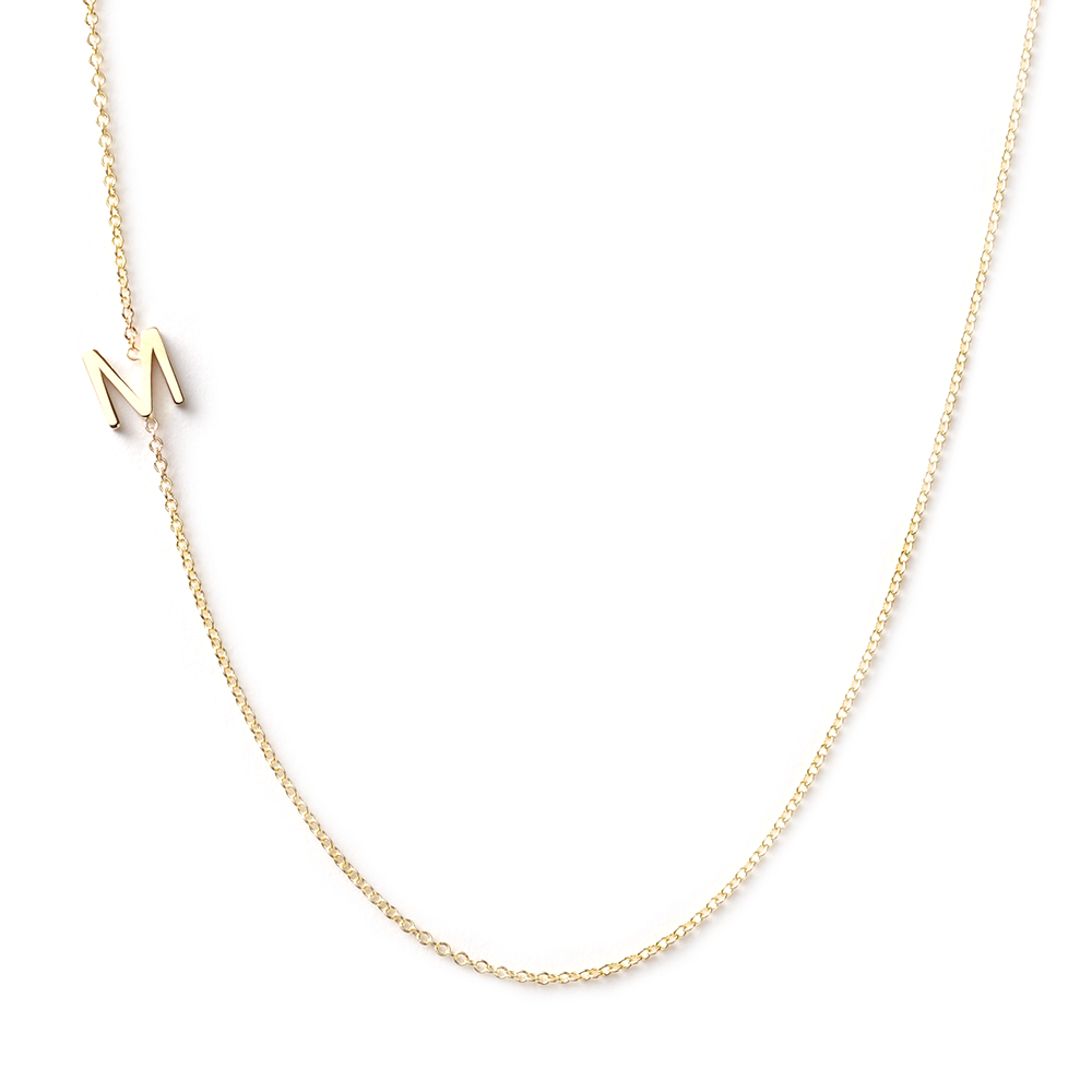 Maya Brenner 14k Letter Necklace Jewellery Yellow Gold / M