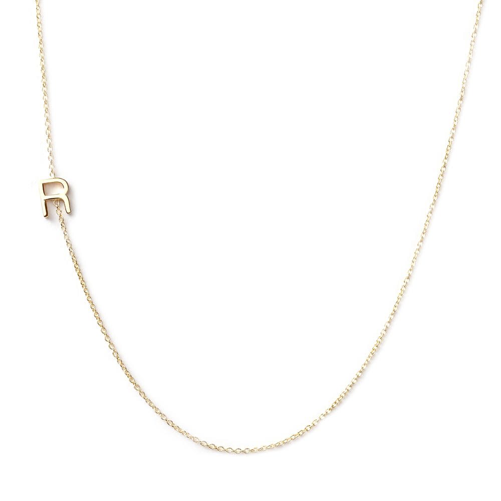 Maya Brenner 14k Letter Necklace Jewellery Yellow Gold / R