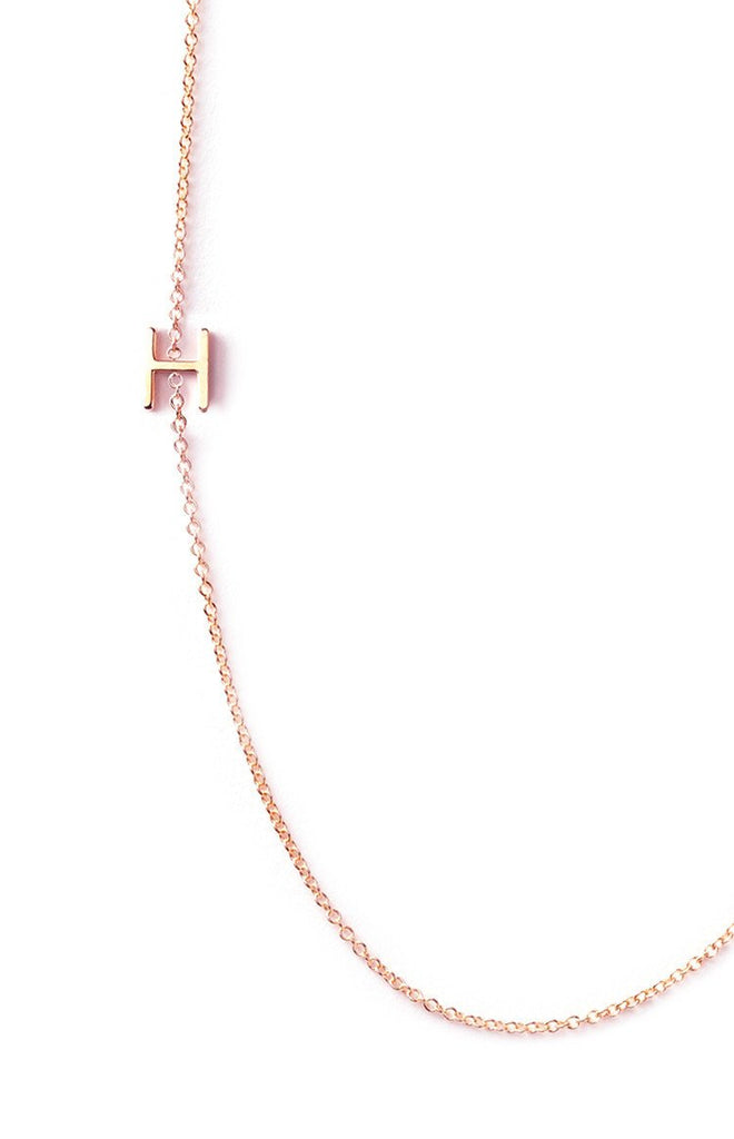 Maya Brenner 14k Letter Necklace Jewellery Rose Gold / H