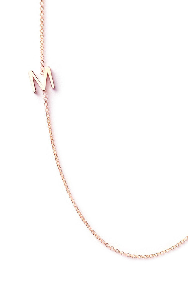 Maya Brenner 14k Letter Necklace Jewellery Rose Gold / M