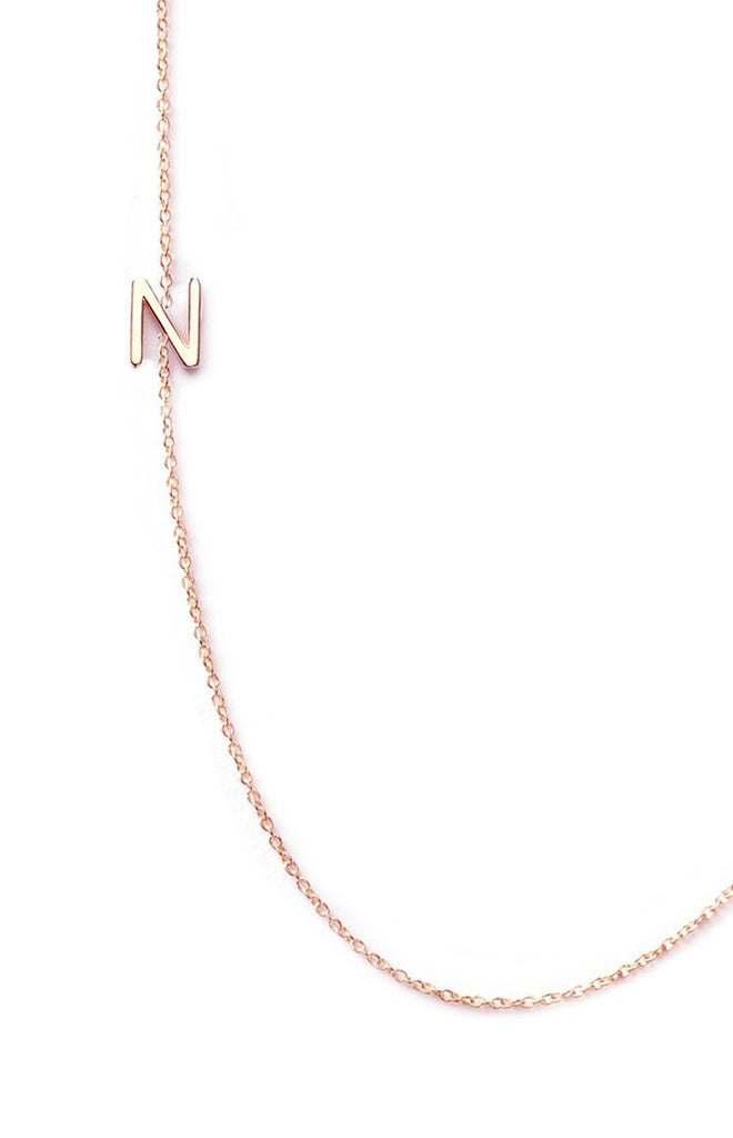 Maya Brenner 14k Letter Necklace Jewellery Rose Gold / N