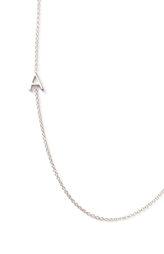 Maya Brenner 14k Letter Necklace Jewellery White Gold / A
