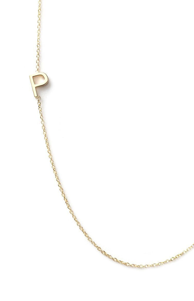Maya Brenner 14k Letter Necklace Jewellery Yellow Gold / P