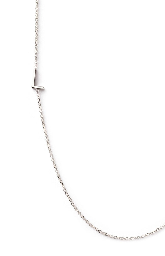 Maya Brenner 14k Letter Necklace Jewellery White Gold / L