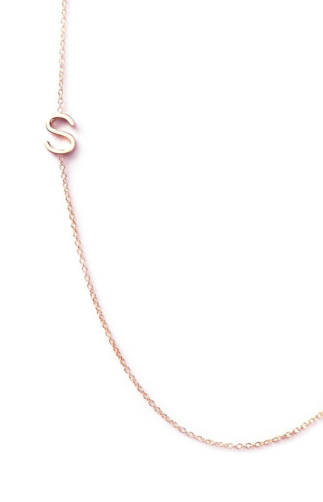 Maya Brenner 14k Letter Necklace Jewellery Rose Gold / S